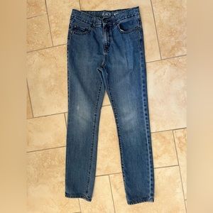 Girl's 5 Pocket Skinny Denim Jeans PLACE Brand Size 12. Adjustable Waist Blue